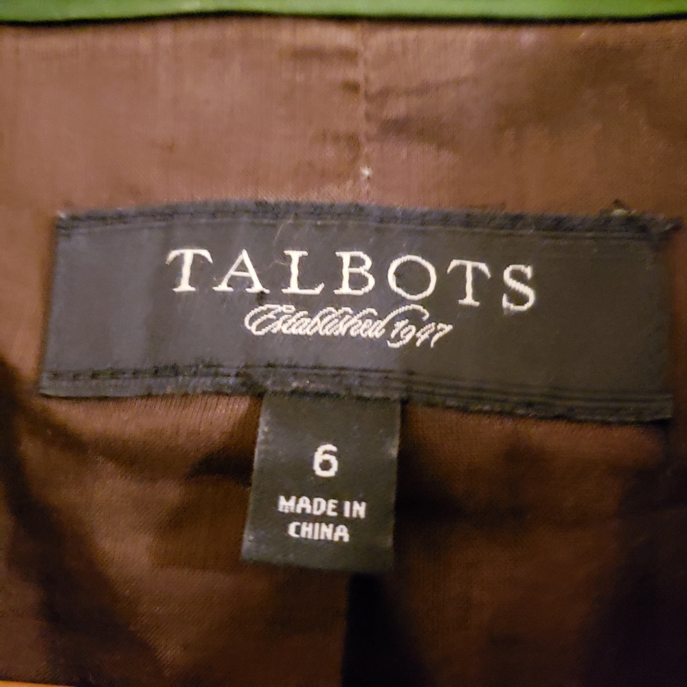 Talbots Women Jacket Size 6 Green Brown Soft Velvet Corduroy Cotton Spandex Blnd - Picture 4 of 12